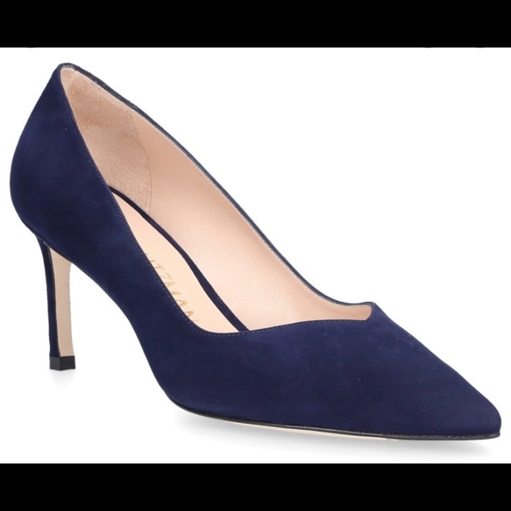 Stuart Weitzman Suede Royal Blue Anny 70 Pump